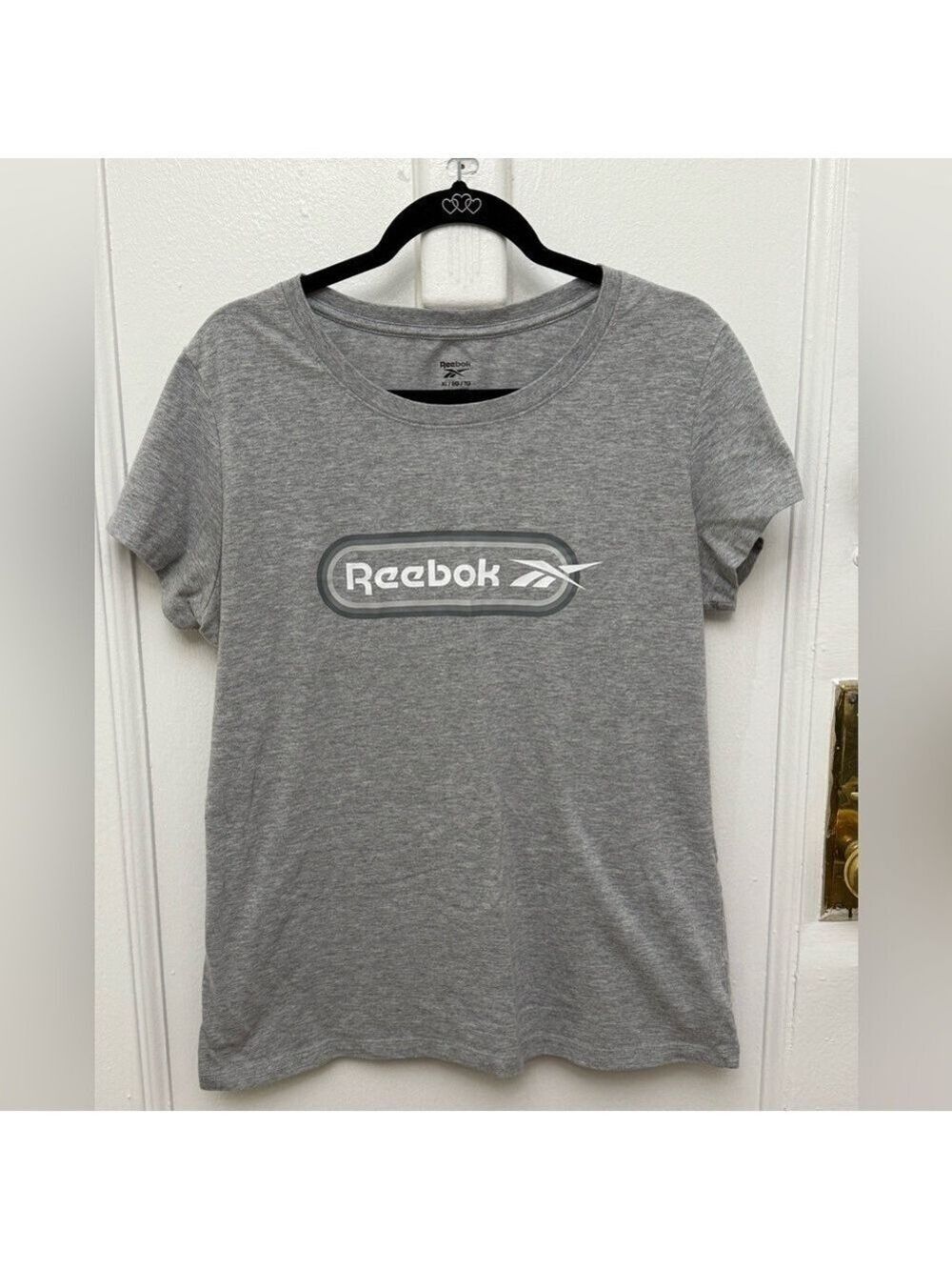 Women’s Reebok Logo Heather Gray Short Sleeve Tee Size XL